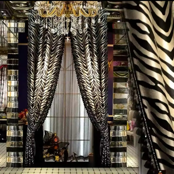 Bold & Elegant Zebra Pattern Drapes for Unique Spaces | Fully Lined Luxury Curtains by Three Florentines. Free Delivery - Image 9